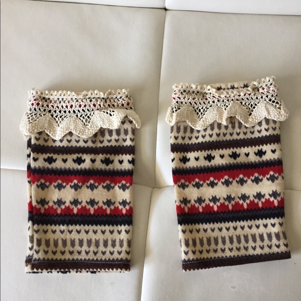 Brand new boot cuffs crochet accent Aztec print